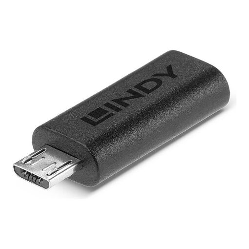 Adaptador USB Lindy - USB-C a Micro-USB Tipo B - USB 2.0 - Negro