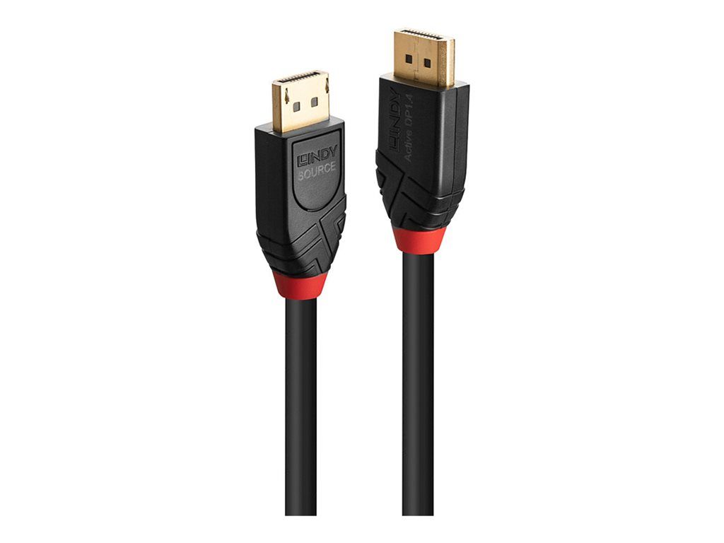 Lindy DisplayPort Cable - 10m Active Round - 8K60Hz & 4K144Hz Support