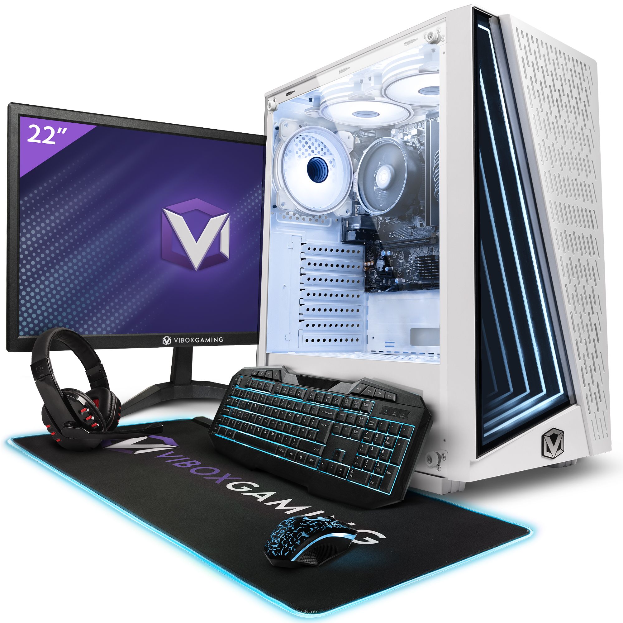 Vibox Complete Gaming PC - Ryzen 3 3200G 4.0 GHz - Integrated Radeon Vega 8 Graphics - 8GB RAM - 480GB SSD - Linux - WiFi