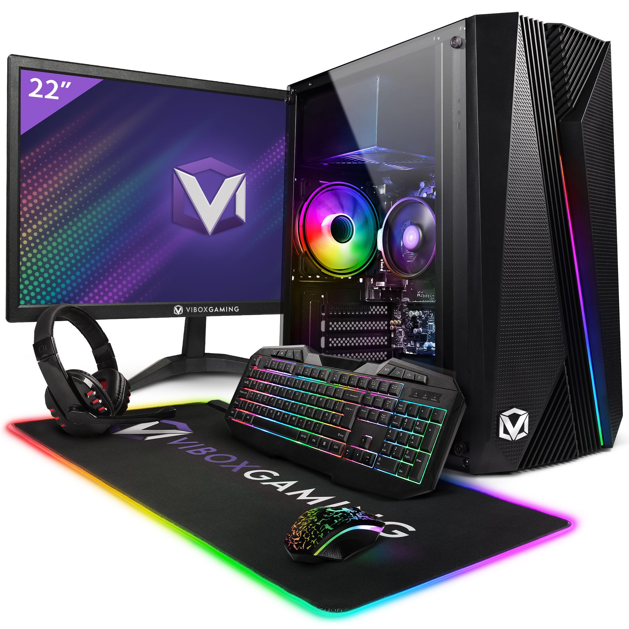 Vibox PC Gamer Complete - Ryzen 3 3200G 4.0 GHz - Integrated Radeon Vega 8 GPU - 8GB RAM - 480GB SSD - Linux - WiFi