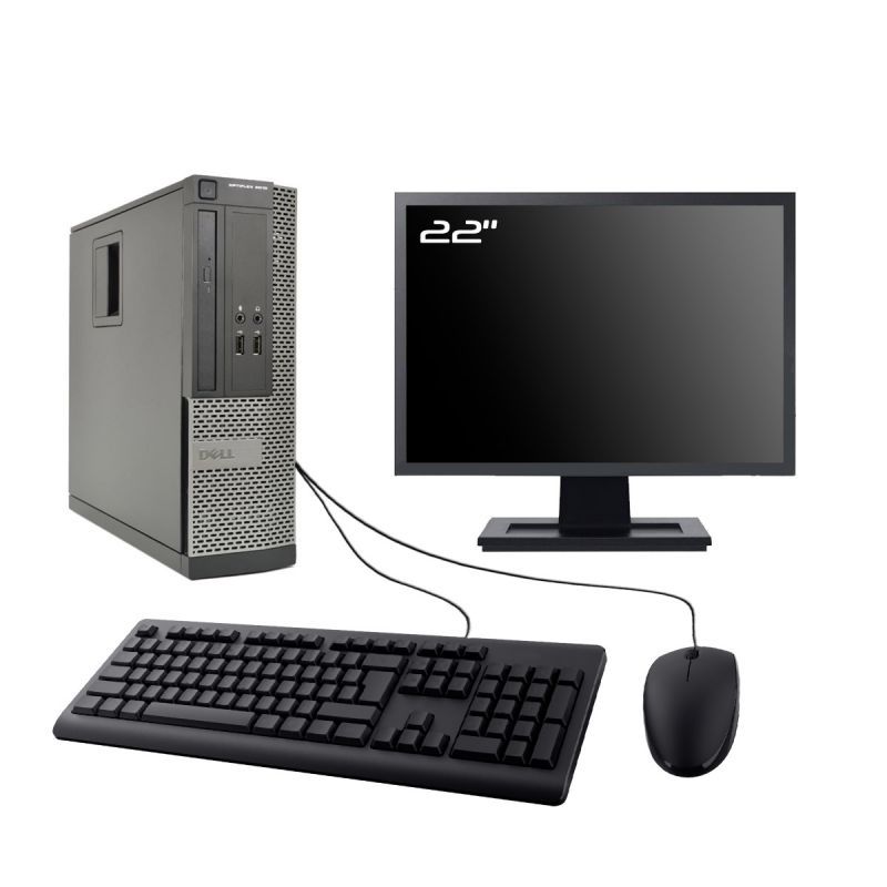 Dell Optiplex 3010 SFF Desktop PC - 22" Screen, Intel i5-3470, 16GB RAM, 2TB SSD, Windows 10, WiFi