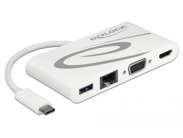Estación de carga Delock USB-C Tipo-C Gen 1 3.2, Gris/Blanco