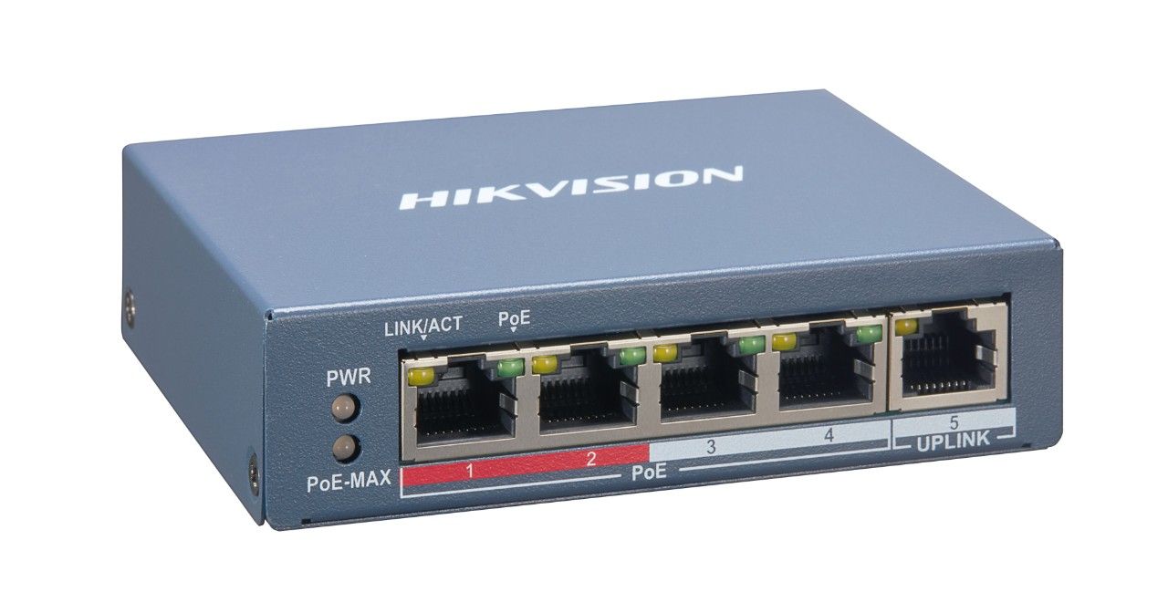 Hikvision Smart Switch - 8 x 10/100 PoE+ + 1 x Gigabit Ethernet - Desk Mount - PoE+ (110W) - DC Voltage