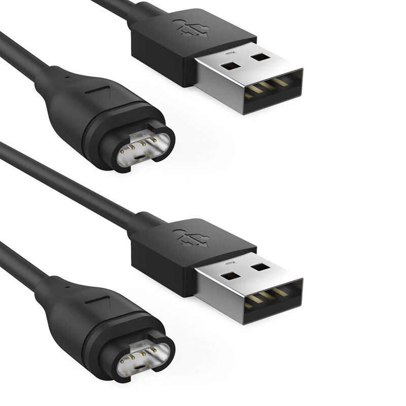 Câble USB de rechange Garmin Fenix 5/5s/5X/Forerunner 935/Quatix 5 - 2 pièces pour la synchronisation des données et la recharge, noir