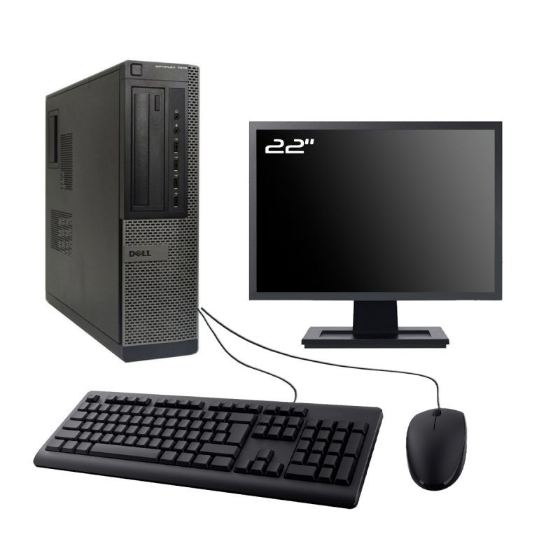 Dell Optiplex 7010 DT Desktop Computer - 22" Screen, Intel i5-3470, 8GB RAM, 2TB SSD, Windows 10, WiFi