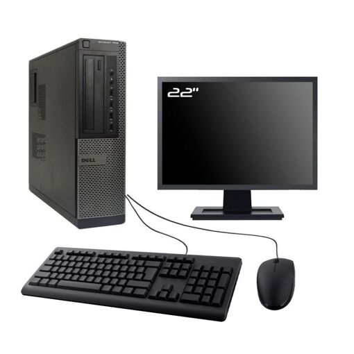 Dell Optiplex 7010 DT Desktop PC - 22" Screen, Intel i5-3470, 16GB RAM, 960GB SSD, Windows 10