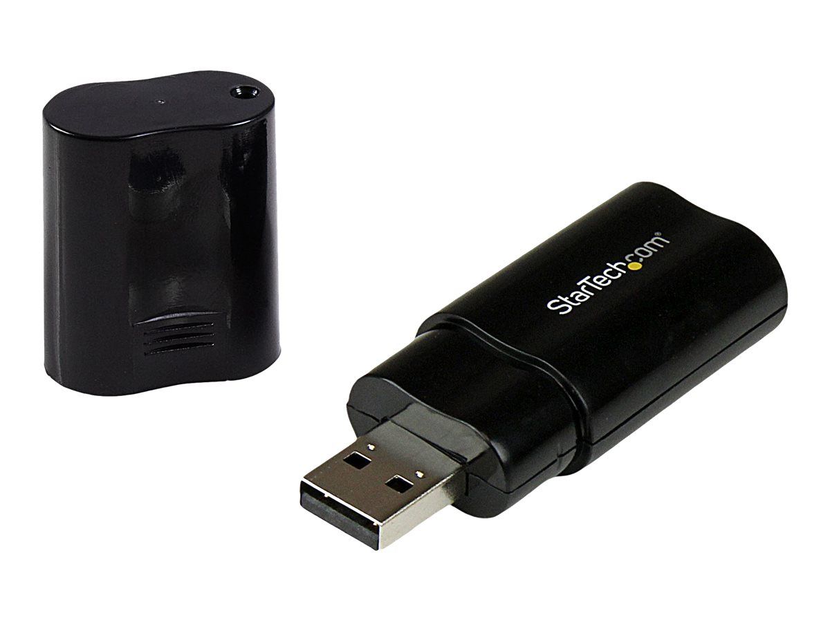 StarTech USB Audio Card - 3.5mm Audio Adapter - External Sound Card - Black