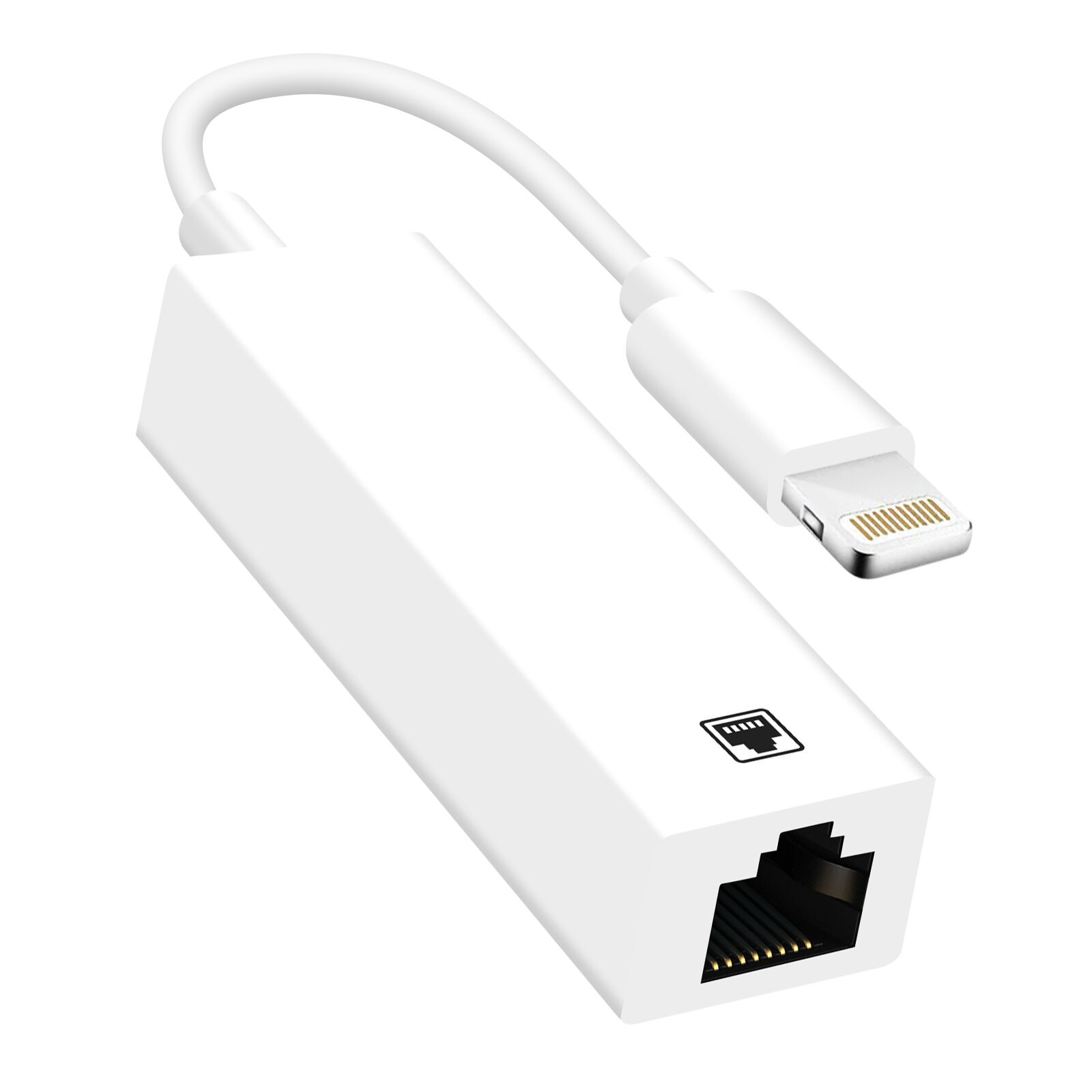 Avizar Ethernet Adapter RJ45 to Lightning for iPhone and iPad - 100 Mbps, White
