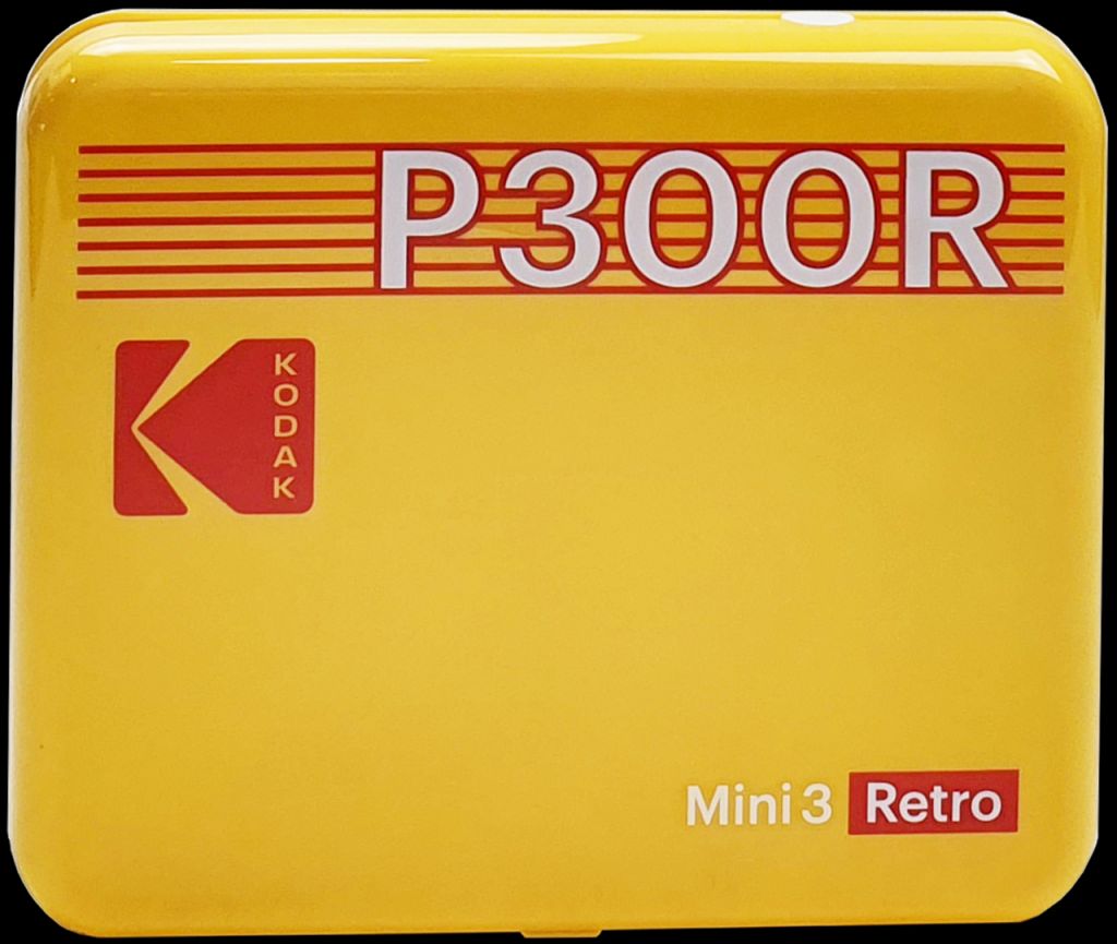 Kodak Mini Retro 2 P300 - Connected Mini Printer (Square Photo Format 7.6 x 7.6 cm - 3 x 3'', Bluetooth, Lithium Battery, 4-Pass Thermal Sublimation, 8 Included Photos) Yellow - Refurbished