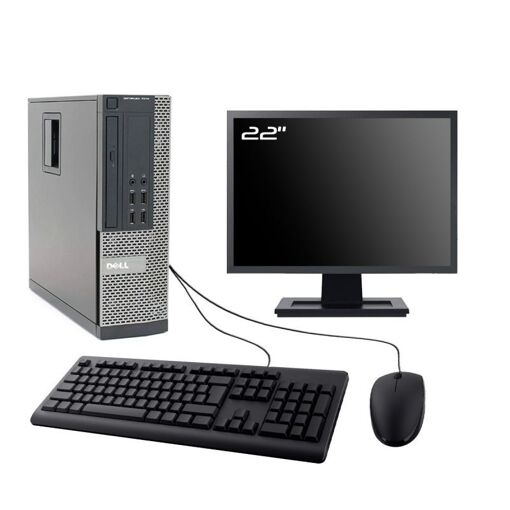 Dell Optiplex 7010 SFF Computer - 22" Screen, Intel I3-3220, 8GB RAM, 960GB SSD, Windows 10