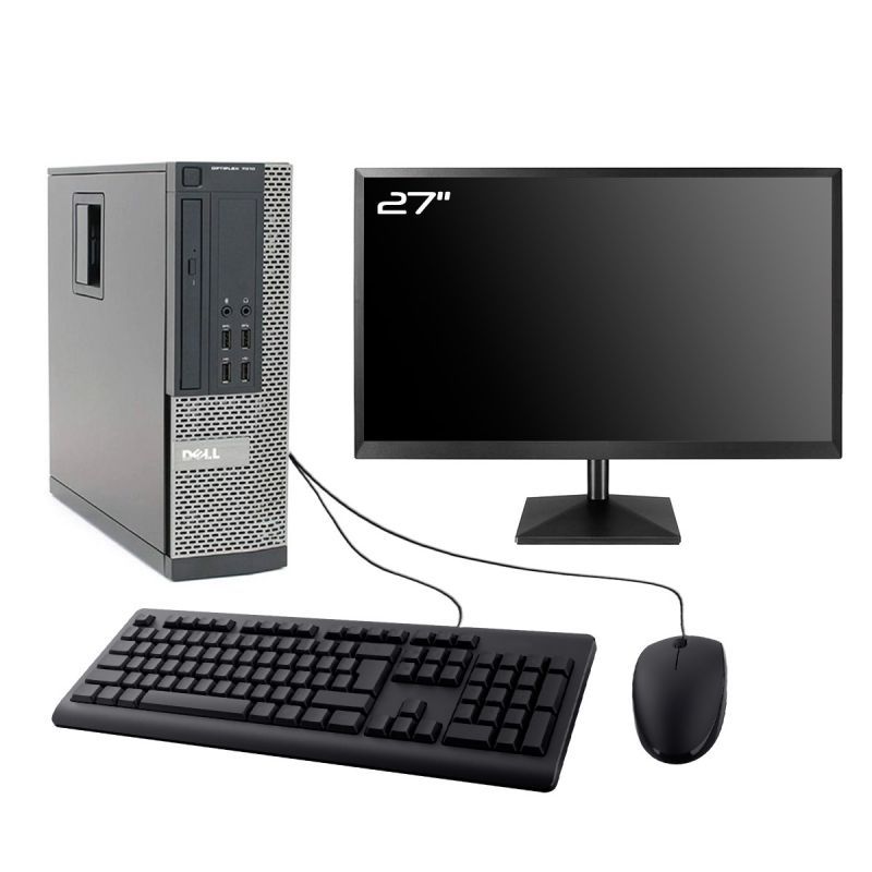 Dell Optiplex 7010 SFF Computer - 27" Screen, Intel i7-3770, 8GB RAM, 480GB SSD, Windows 10