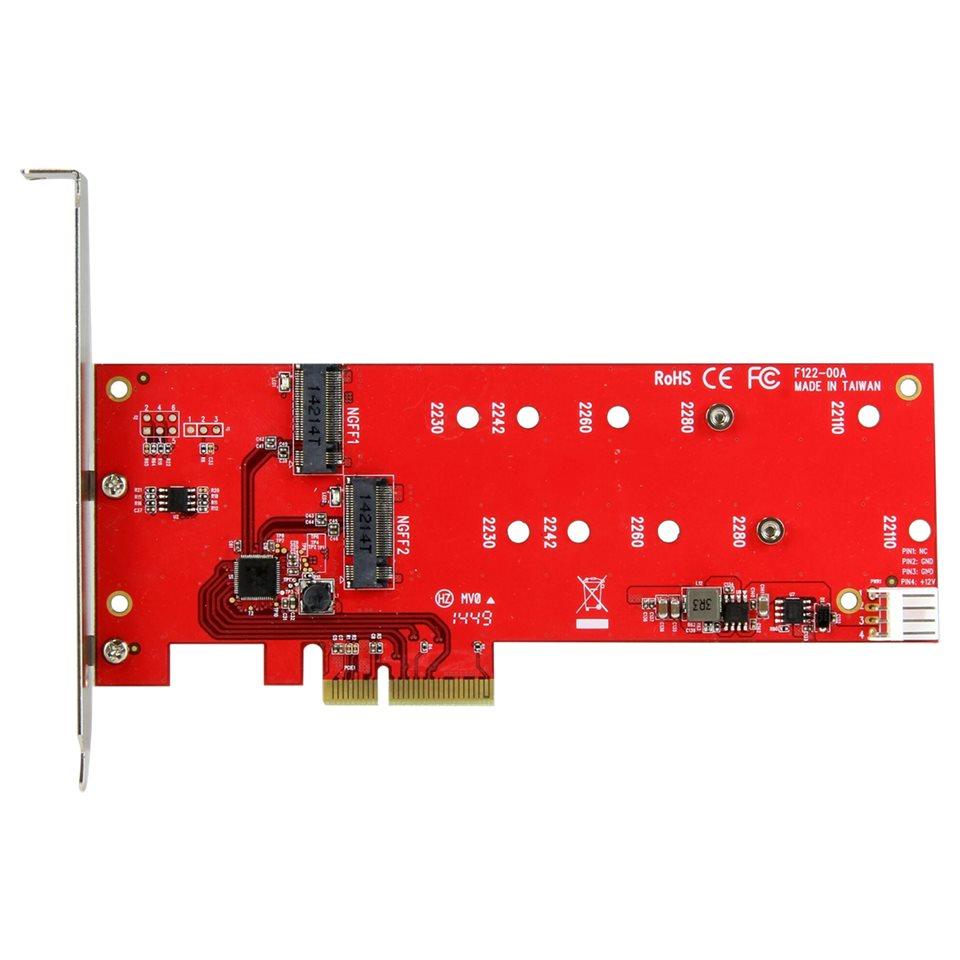 StarTech PCI Express Controller Card for 2 M.2 SSDs - PCIe to 2x SATA III 6Gb/s SSD Adapter