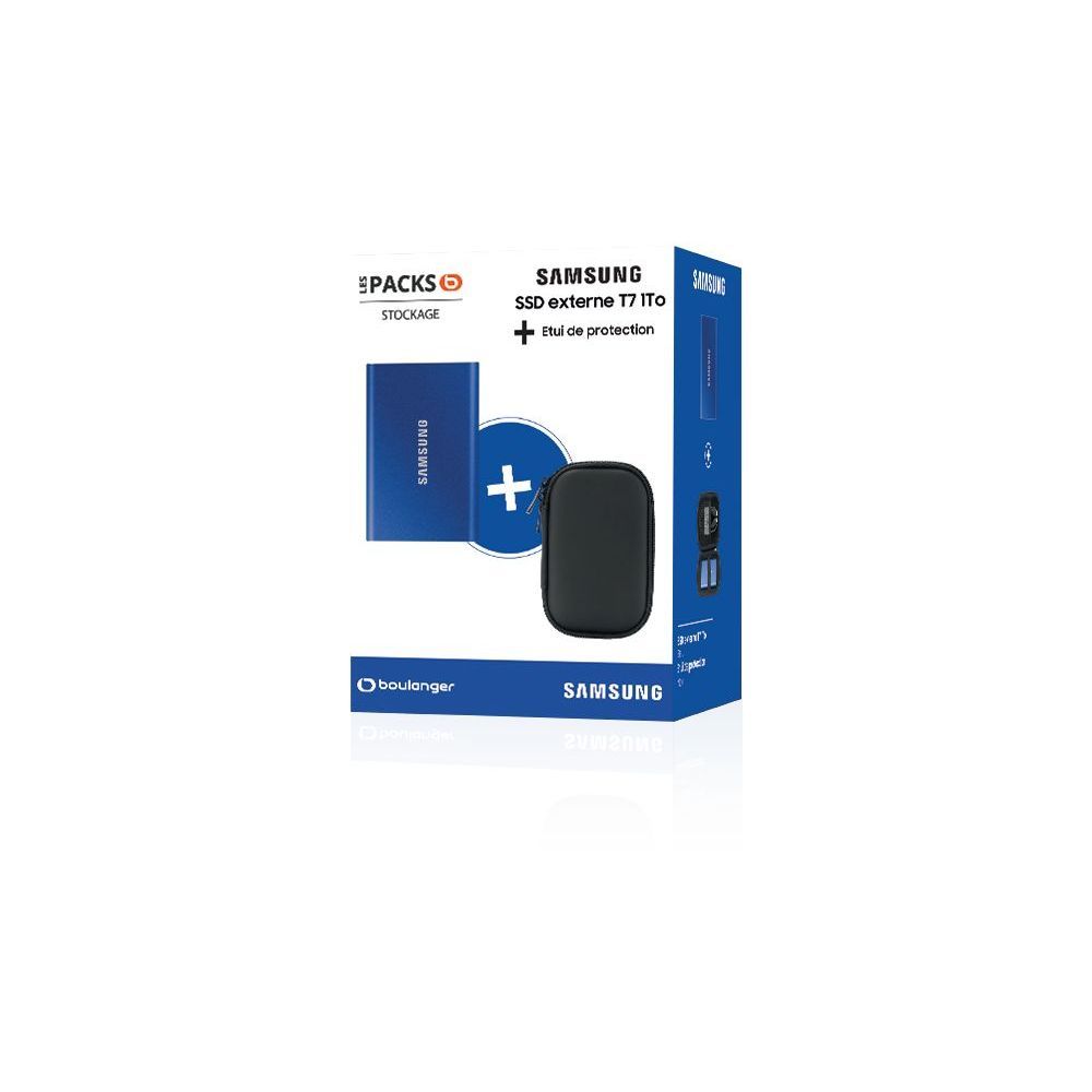 Samsung T7 Portable SSD 1TB - Blue + Case