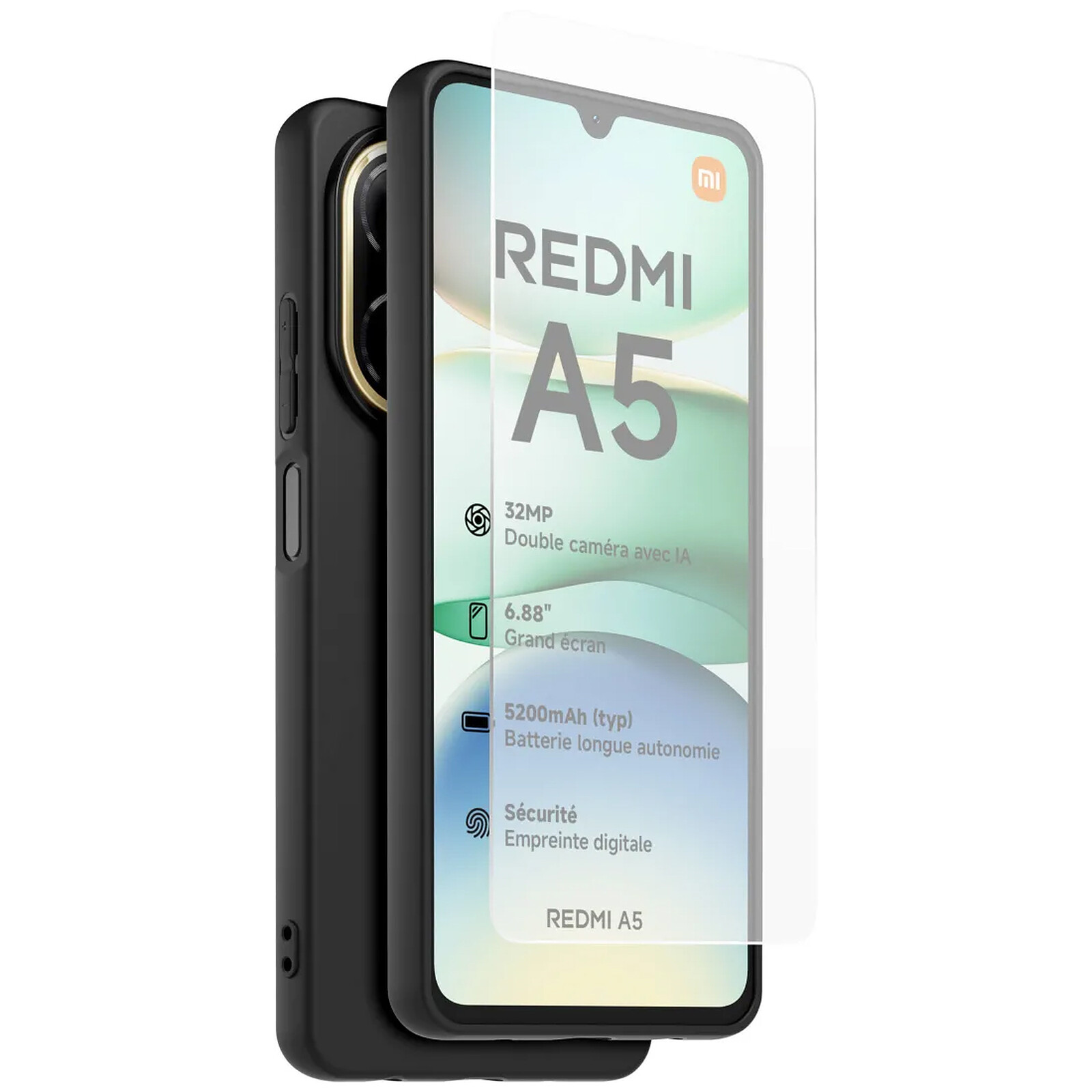 Made for Xiaomi Redmi A5 TPU Case and Tempered Glass Pack