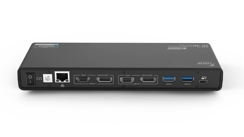 Urban Factory HUBEE PRO Docking Station - USB-C 3.1 - 2x DP, 2x HDMI - Gigabit Ethernet - 130W