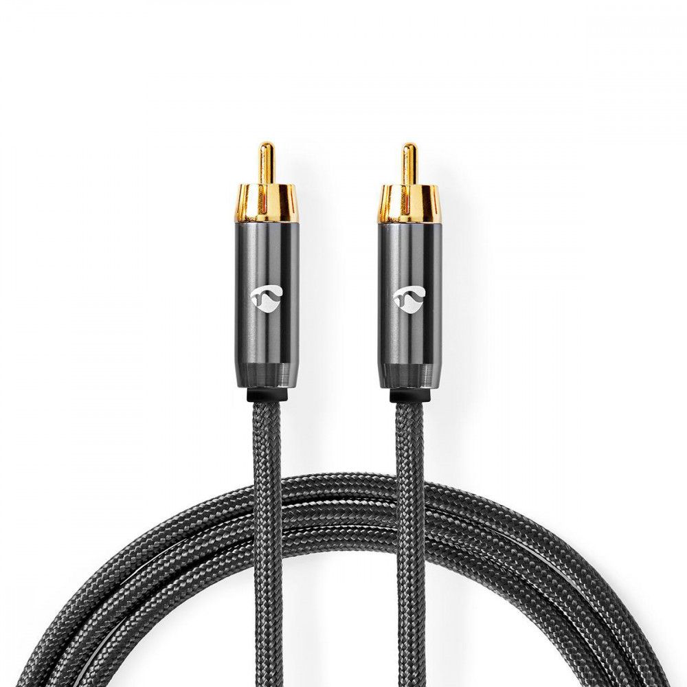 Metal Cable Speaker, RCA Male to Male, Grey