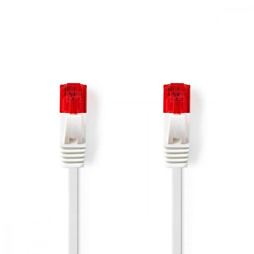 Flat CAT6 Network Cable, 10m, White