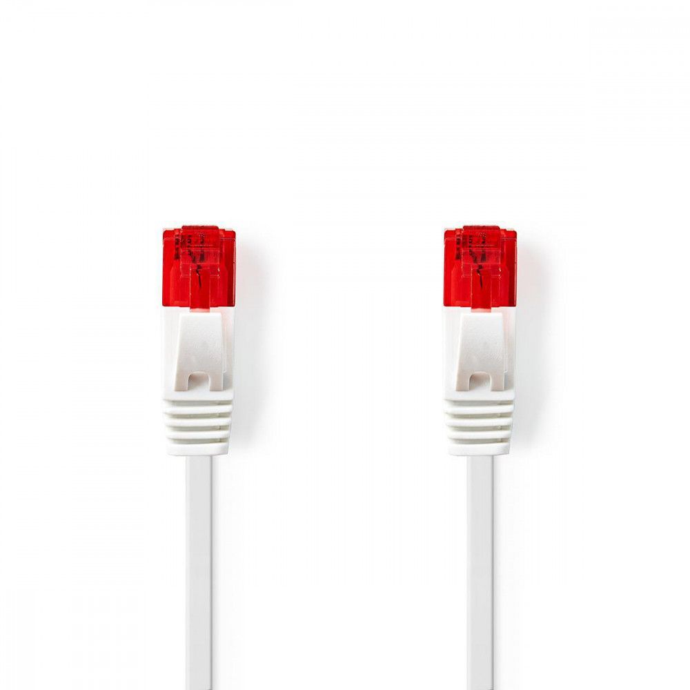 Flat CAT6 Network Cable, 10m, White