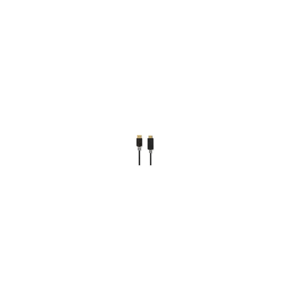 Cable DisplayPort a HDMI 4K@30Hz 1m Dorado Rodado PVC Gris Antracita