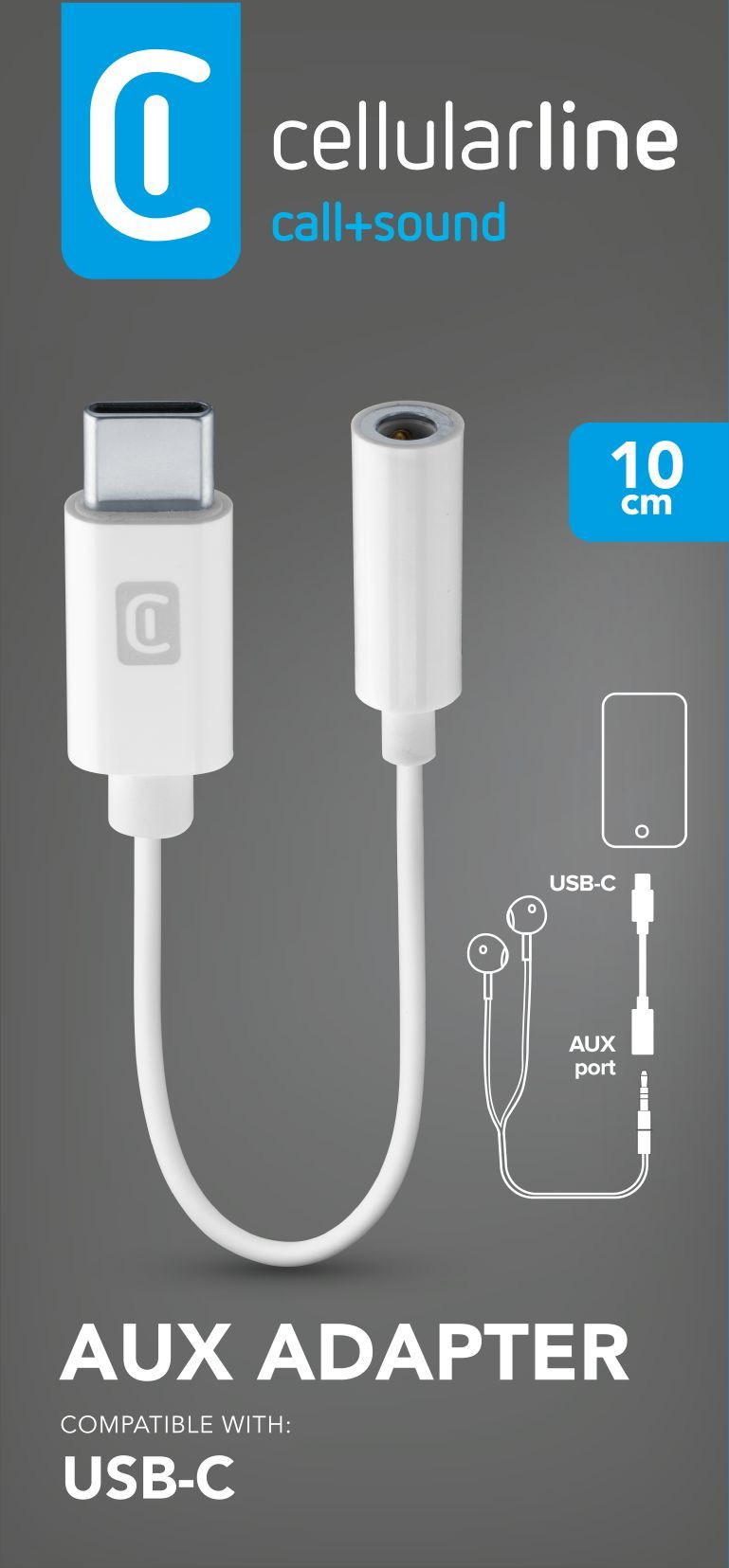 Adaptador de audio Cellularline Music Enabler Tipo-C