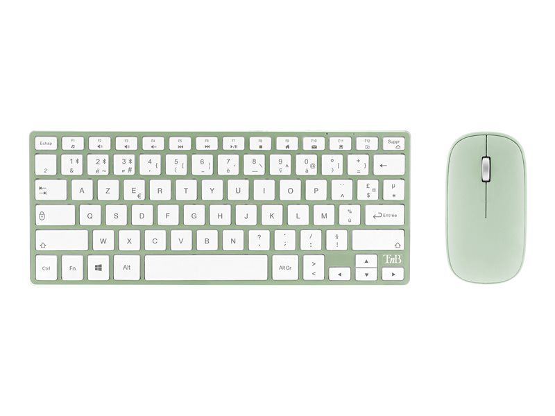 TNB iClick Wireless Keyboard and Mouse Set - 2.4GHz, Bluetooth 3.0 - AZERTY - Pink