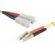 Exertis Connect Multi-Mode Fiber Optic Cable - LC to SC, 2m, Duplex, OM2, 50/125 Microns, Orange