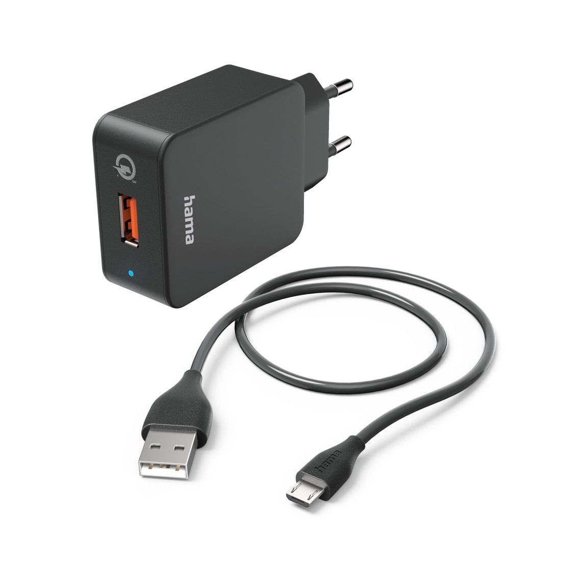 Hama Quick Charge 19.5W USB-C Charger with Micro-USB Cable