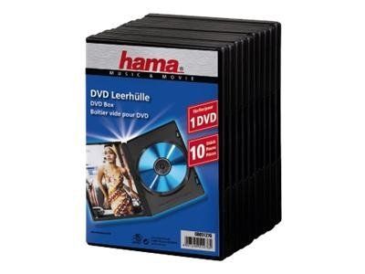 Estuche para DVD Hama con foil - Capacidad: 1 DVD - Negro (paquete de 10)