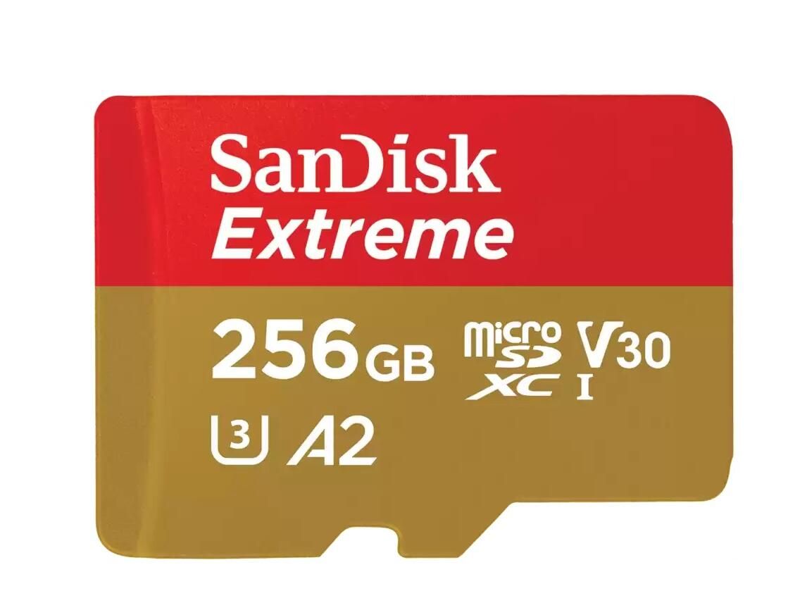 SanDisk Extreme microSDXC Card 256GB, UHS-I Class 10 U3 V30, up to 190MB/s for Mobile Gaming