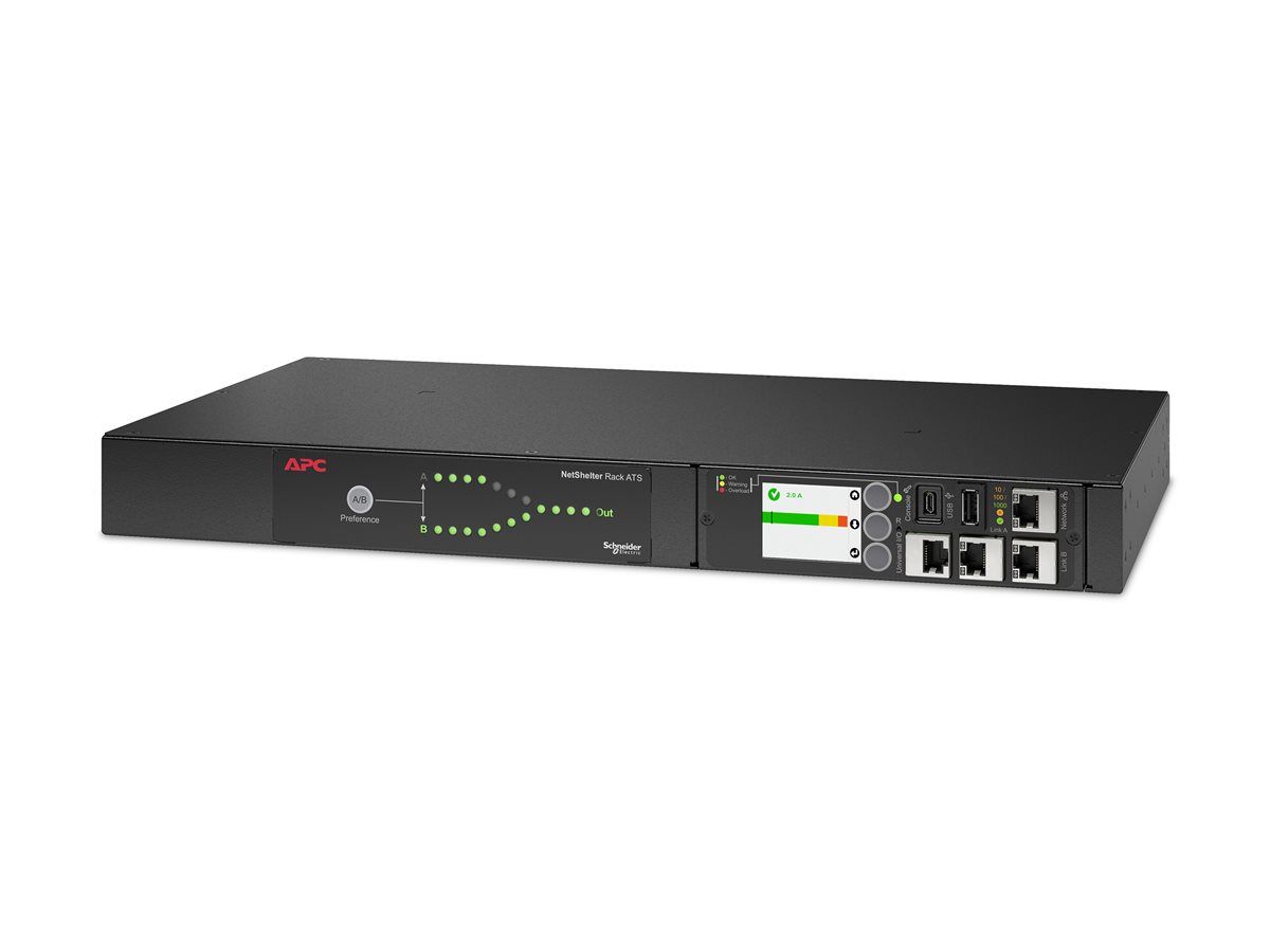 APC NetShelter - Automatic Transfer Switch (Rack-Mountable) - 2000 VA - 1U - Black