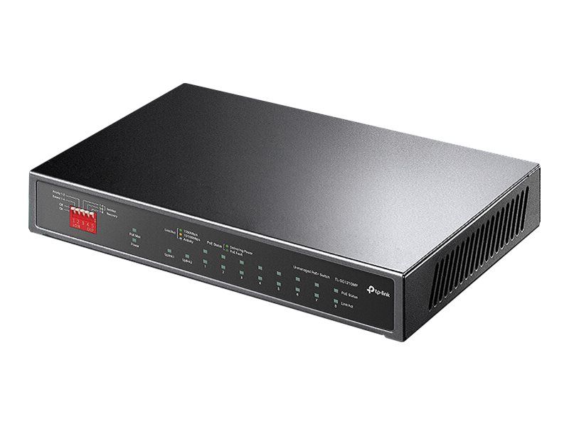 TP-Link TL-SG1210MP V2 - Switch - Unmanaged - 8 x 10/100/1000 (PoE+) + 1 x 10/100/1000 (uplink) + 1 x Gigabit SFP (uplink) - Desktop, Wall Mount - PoE+