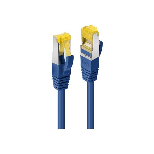 Câble de connexion Lindy RJ-45 vers RJ-45 - 50 cm - SFTP, PiMF - CAT 7/CAT 6a - Sans halogène, sans crochet - Bleu