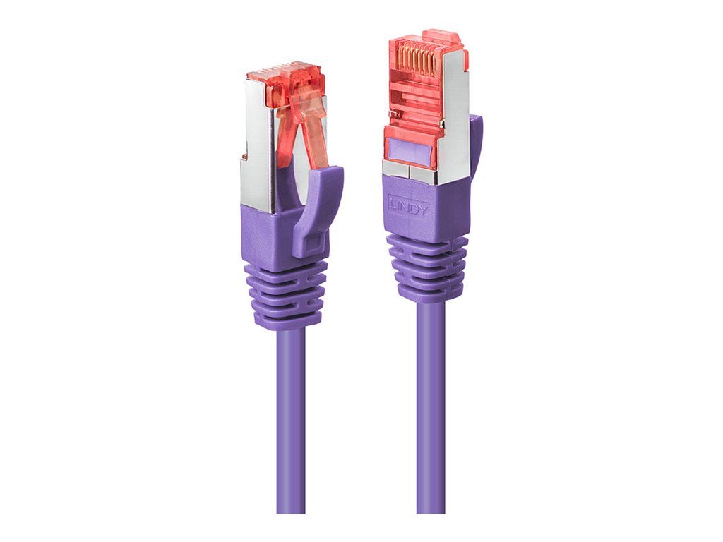 Lindy RJ-45 to RJ-45 Cable - 3m - SFTP, PiMF - CAT 6 - Hookless - Purple