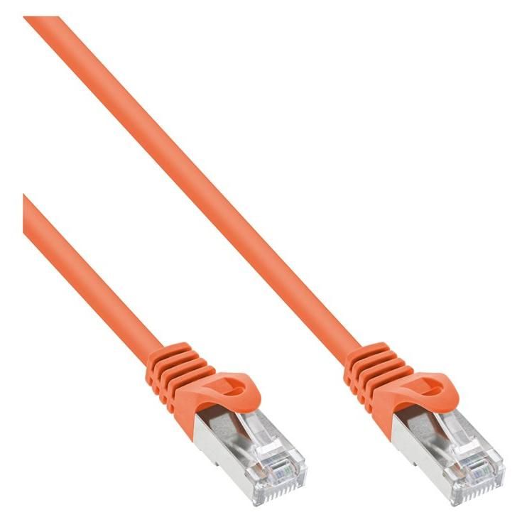 Cable de conexión INTOS ELECTRÓNICA RJ-45 (M) a RJ-45 (M) - 30 cm - SFTP - CAT 5e - moldeado - naranja