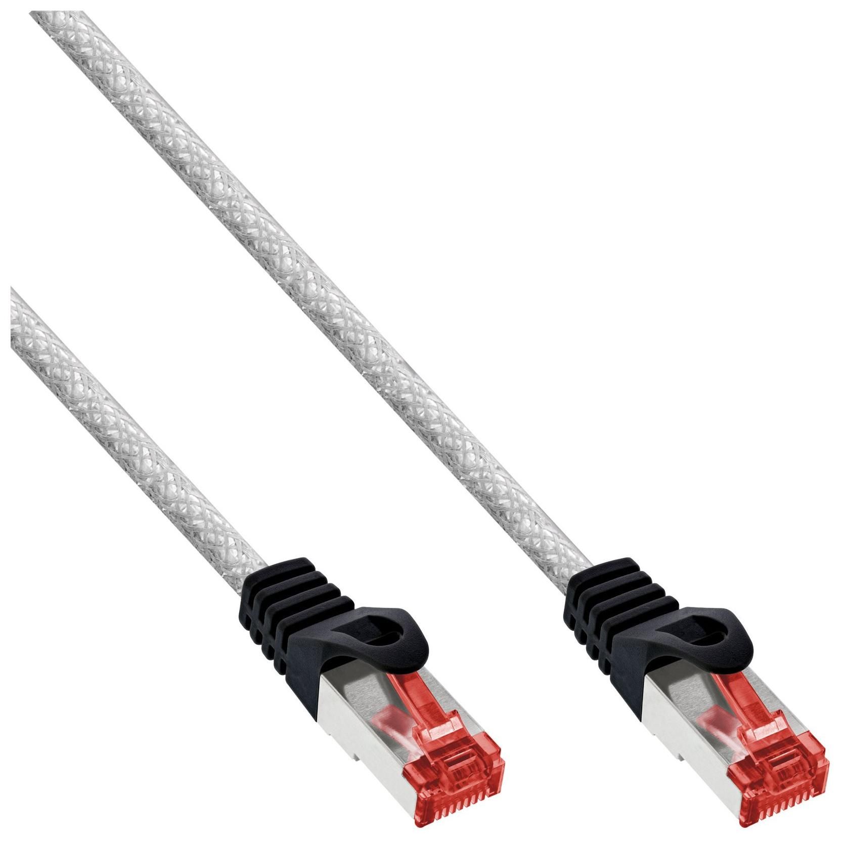 INTOS ELECTRONIC CAT 6 RJ-45 Patch Cable, 10ft, Shielded Twisted Pair (SSTP), Transparent