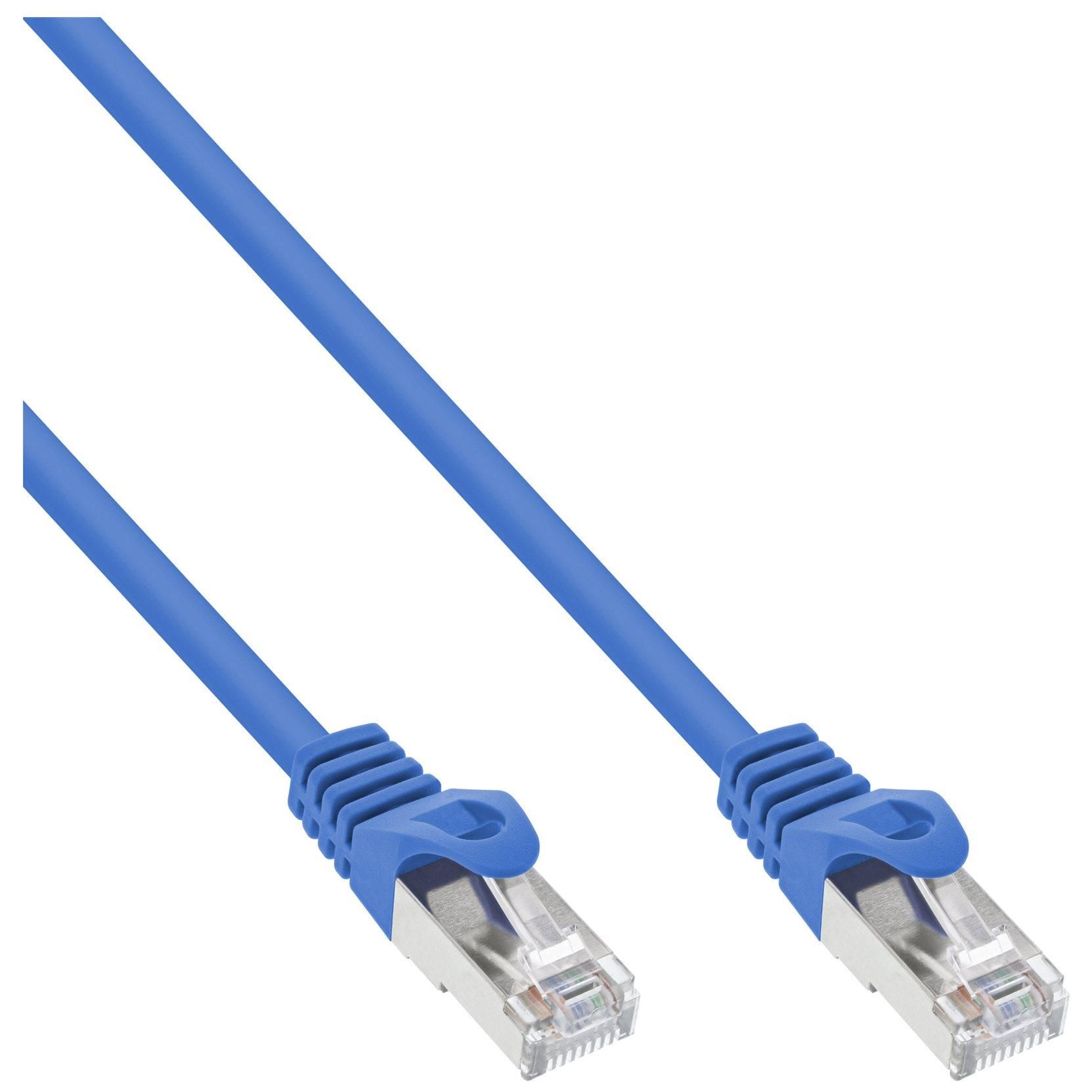 INTOS ELECTRONIC RJ-45 (M) to RJ-45 (M) Cable - 10m - SFTP - CAT 5e - Molded - Blue