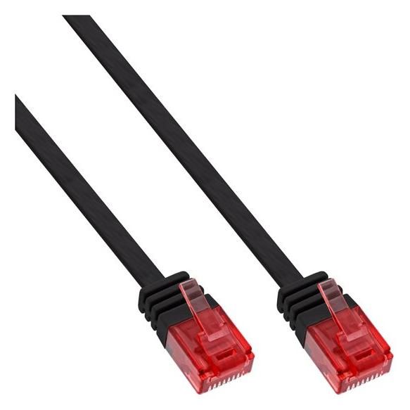 INTOS ELECTRONIC CAT 6 Flat UTP RJ-45 (M) to RJ-45 (M) Cable, 15m, Black