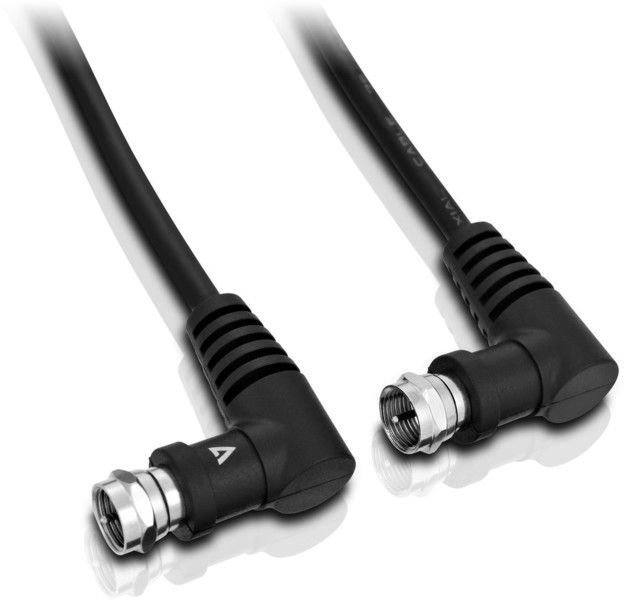 Câble d'antenne V7 - 3 m, connecteur mâle F incliné à connecteur mâle F incliné - noir