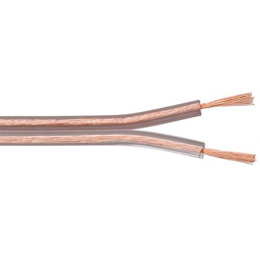Câble haut-parleur Wentronic - 0,75 mm², 50 m, Transparent