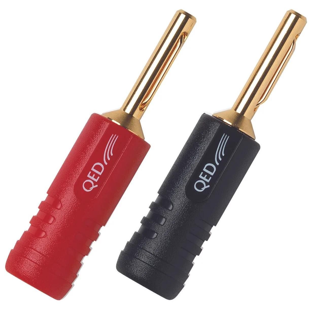 QED Airloc Speaker Connector - 24K Gold-Plated Contacts, Bronze - Black/Red (Pack of 20)