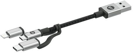 Zagg 3-in-1 Charge Cable - Black