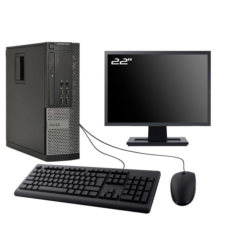Dell Optiplex 9010 SFF Computer, 22" Screen, Intel i3-3220, 8GB RAM, 960GB SSD, Windows 10, WiFi