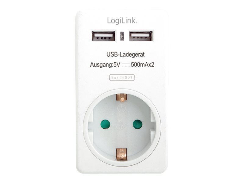 LogiLink AC Adapter with USB Charger (100-240V)