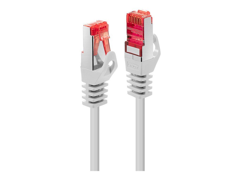 Lindy Basic - RJ-45 to RJ-45 Cable - 50cm - SFTP, PiMF - CAT 6 - Molded, Locking - White