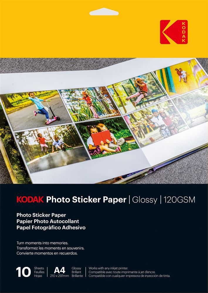 Kodak Photo Sticker Paper A6, 20 Sheets, Glossy, 120gsm - 8.5'x11