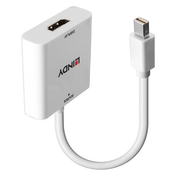 Adaptador de vídeo Lindy - DisplayPort macho a HDMI hembra - 18 cm - Negro - Soporta 1920x1080 a 60 Hz