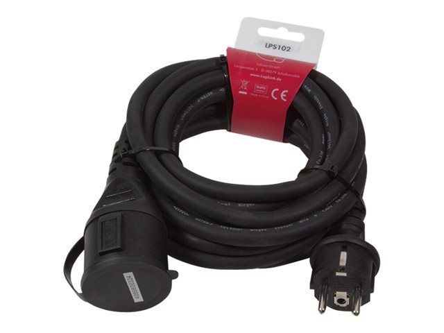 Extensión de cable de alimentación LogiLink - 5 m CEE 7/7 (F) a CEE 7/7 (M)