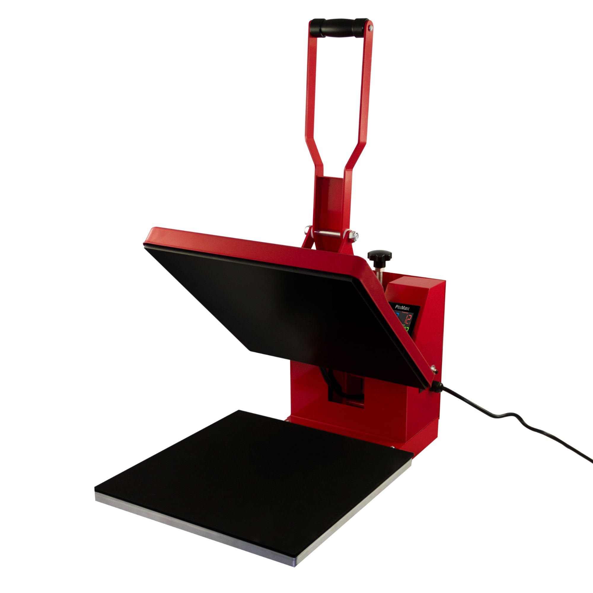 Máquina de estampado por calor PixMax - 38 x 38 cm, Roja, Estampado por transferencia - Sublimación - Pantalla LED táctil - Temperatura de 0 a 250°C - Crea y personaliza camisetas, sudaderas, bolsas... 