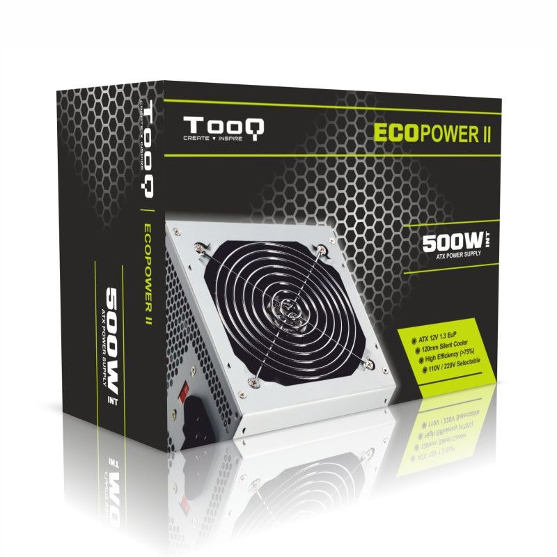 TooQ TQEP-500S-INT ATX 500W Power Supply, Silver