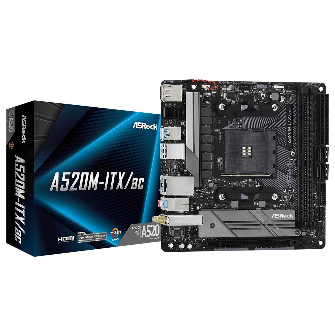 ASRock A520M-ITX/ac AM4 Micro ATX Motherboard
